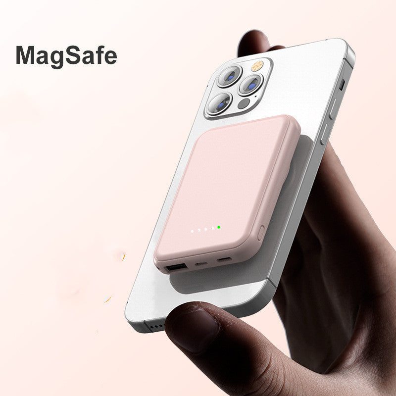 mini fast charging magnetic wireless power bank 5000 mah portable - luxynaya