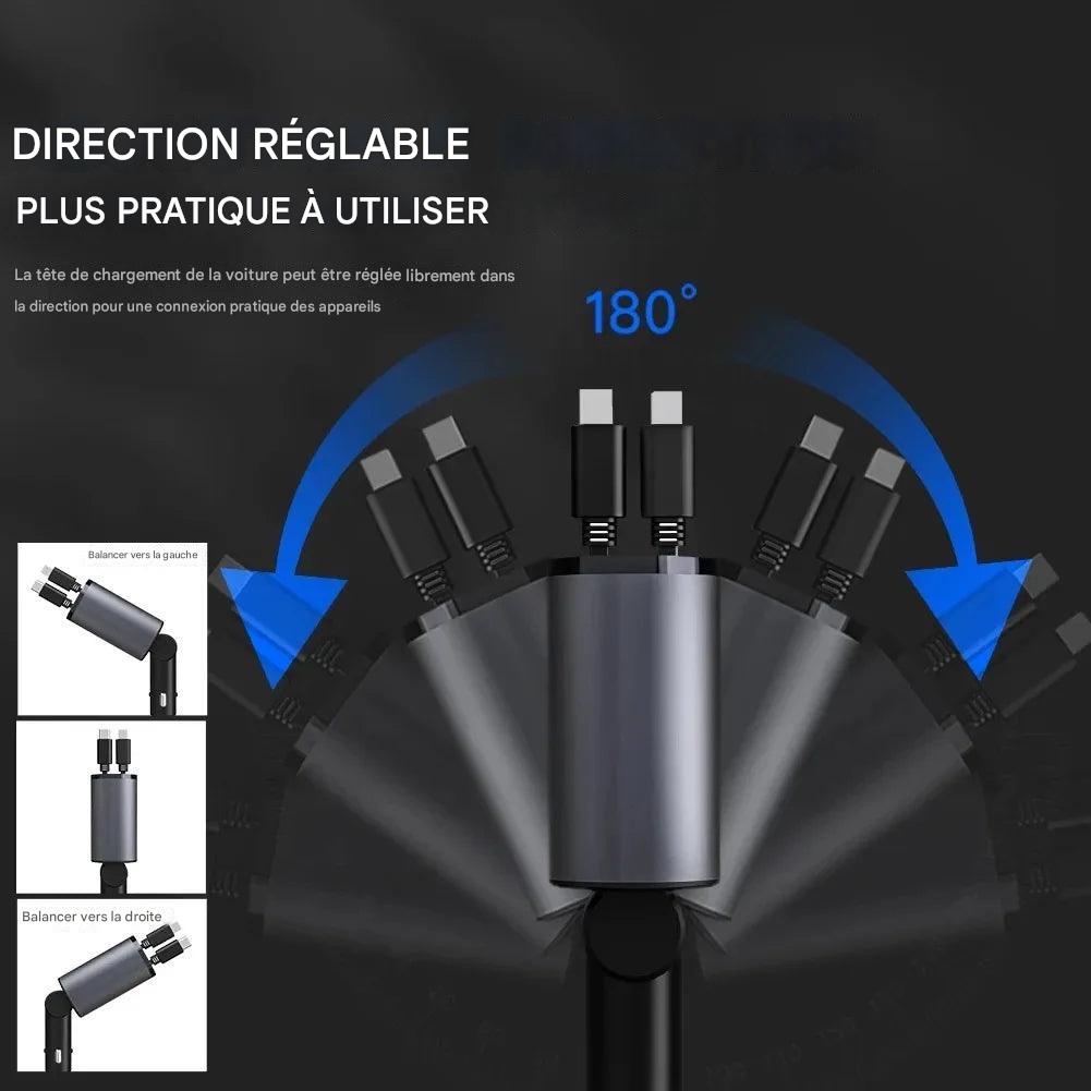 chargeur de voiture rétractable