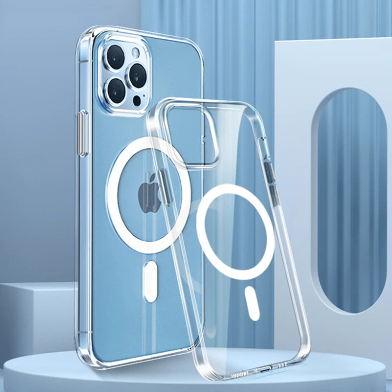 coque transparente magnétique pour iphone- luxynaya