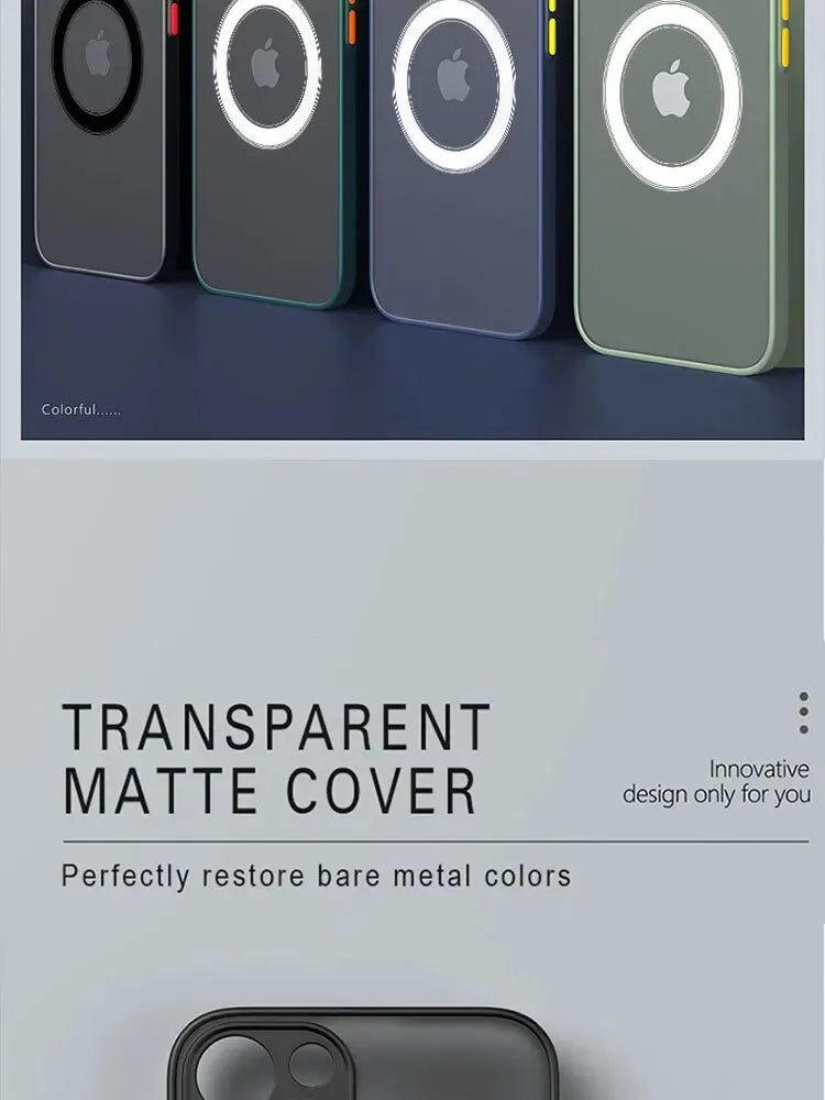 coque transparente  magnétique matte