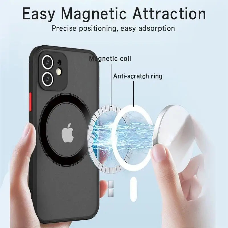 coque transparente  magnétique matte