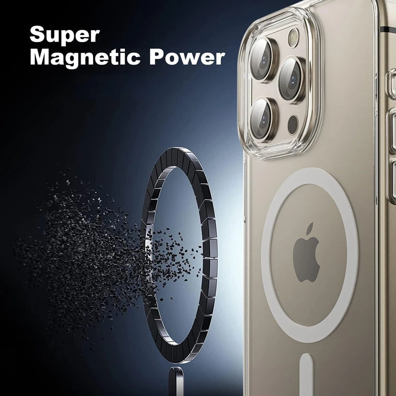 coque transparente magnétique pour iphone- luxynaya